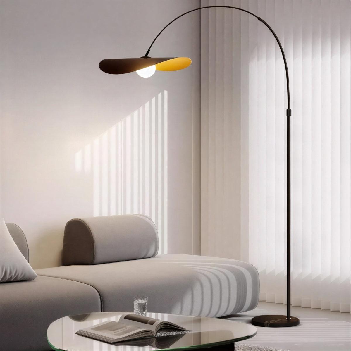 Wabi Sabi Arc Floor Lamp With Japanese Minimalist Aesthetics