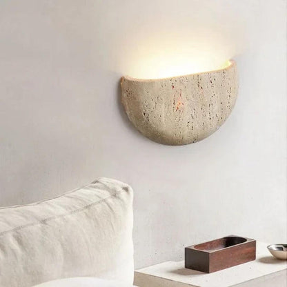 Wall Mounted Retro Wabi Sabi Sconce Light With Half Moon Design