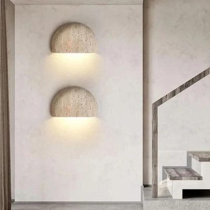 Wall Mounted Retro Wabi Sabi Sconce Light With Half Moon Design