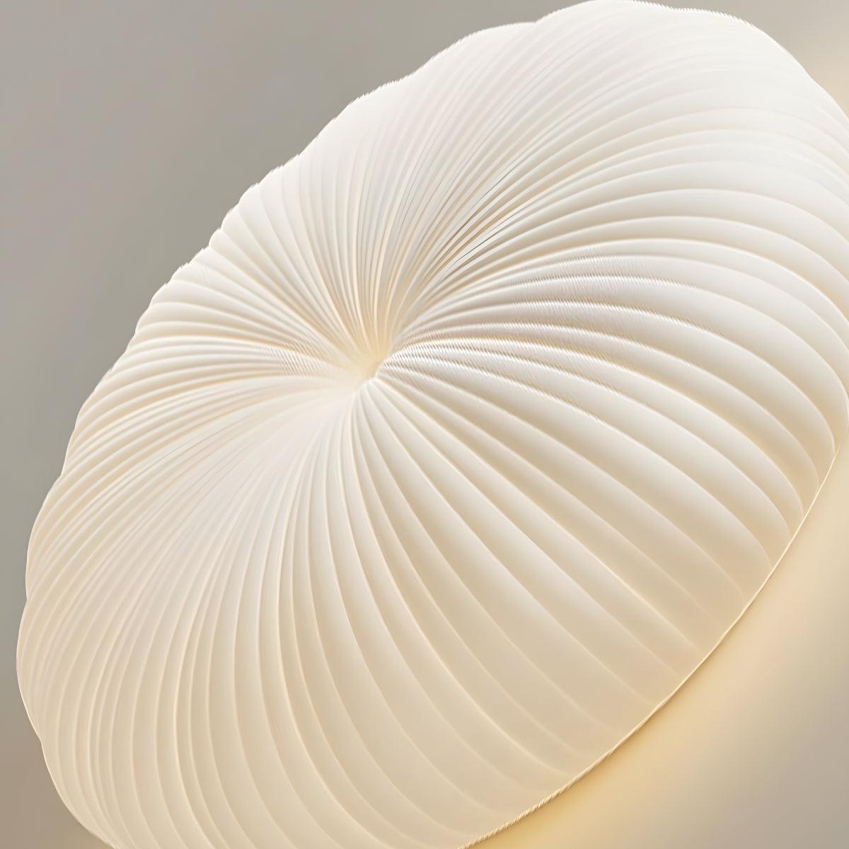 White Radial Pleated Donut Ceiling Light With Dimmable Remote Control