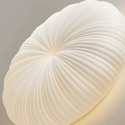 White Radial Pleated Donut Ceiling Light With Dimmable Remote Control