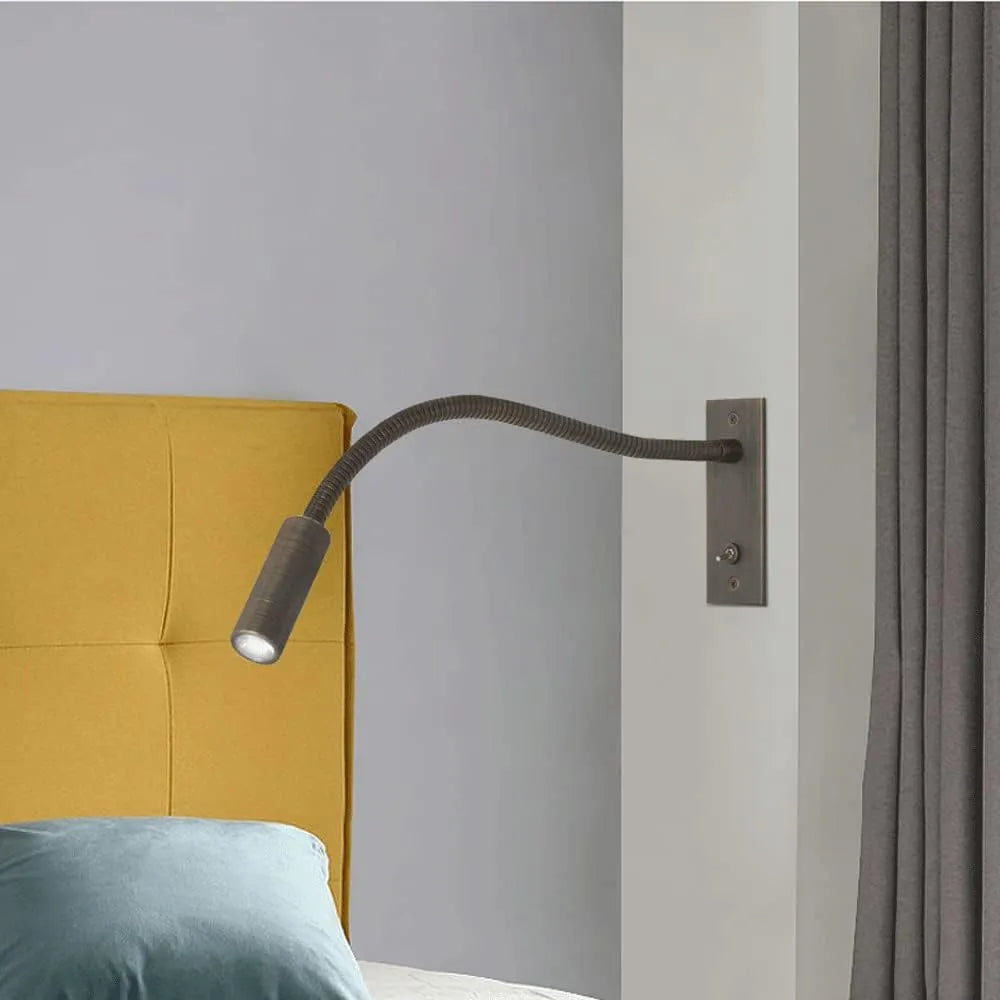 Adjustable Reading Wall Light Bronze Gooseneck Bedside LED Spotlight