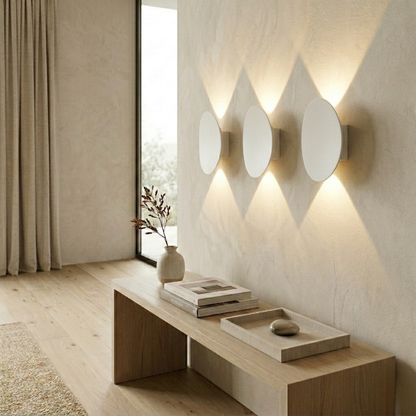 Aluminium Up Down Wall Sconce Compact Indoor Wall Light Oval Or Rectangular