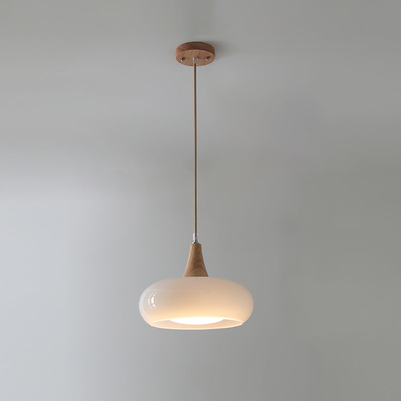 Amber Glass And Wood Pendant Light Mid Century Kitchen Island