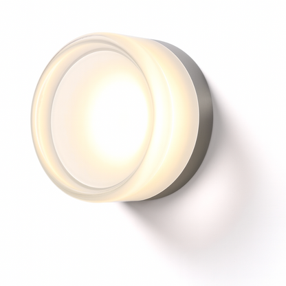 Amber Tinted Glass Round Wall Sconce LED Wall Light