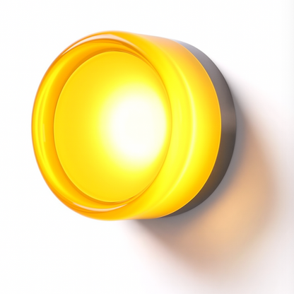 Amber Tinted Glass Round Wall Sconce LED Wall Light