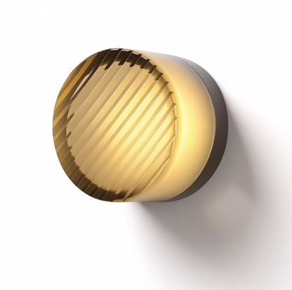 Amber Tinted Glass Round Wall Sconce LED Wall Light