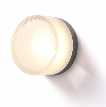 Amber Tinted Glass Round Wall Sconce LED Wall Light