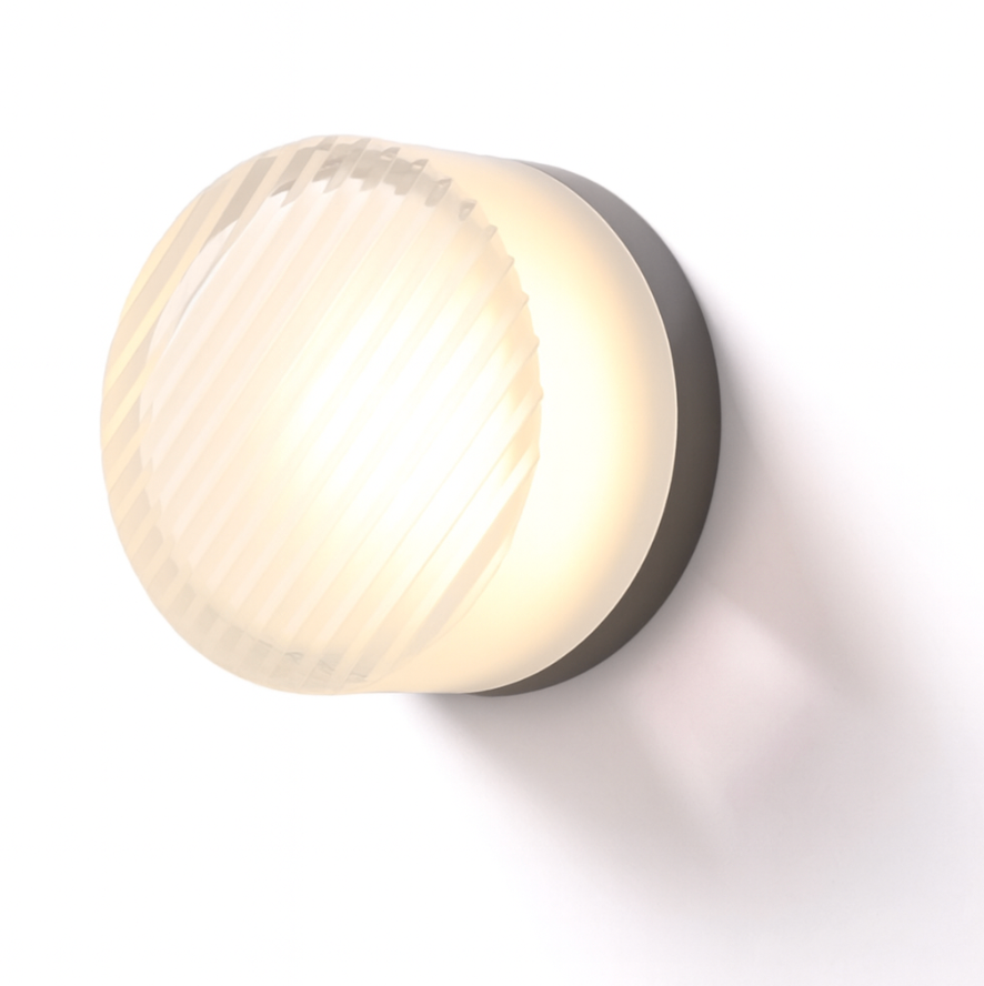 Amber Tinted Glass Round Wall Sconce LED Wall Light