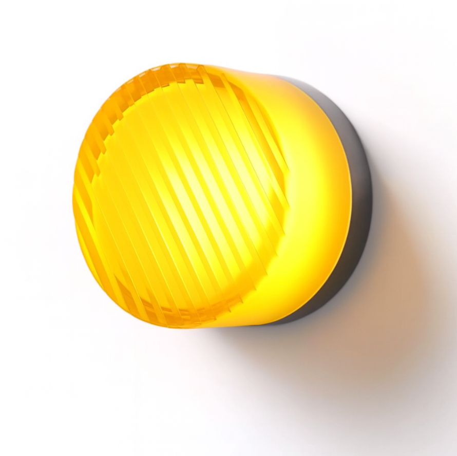Amber Tinted Glass Round Wall Sconce LED Wall Light