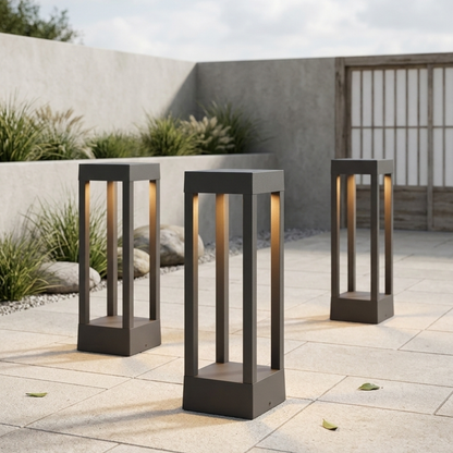 Anthracite Grey LED Outdoor Bollard Light Modern Garden Path Light