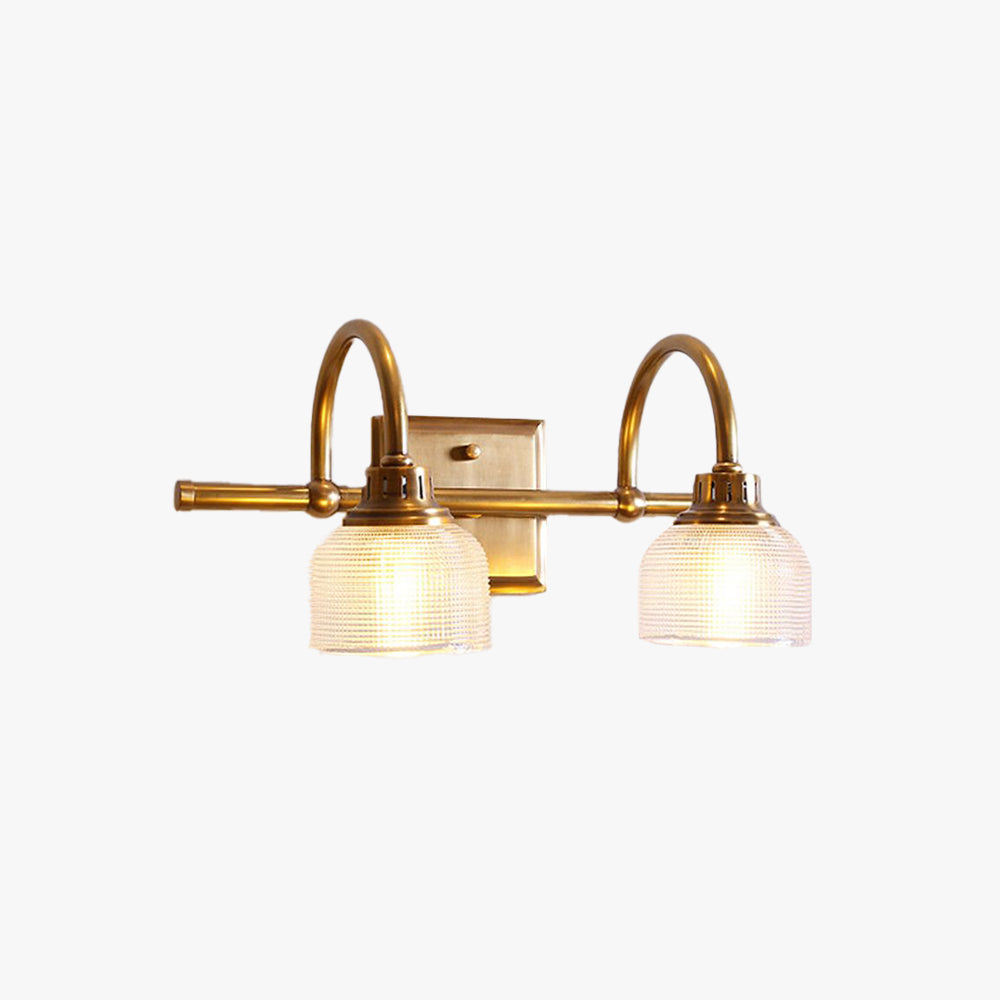 Antique Brass Prismatic Glass Vanity Wall Light Bathroom Wall Sconce One Two Three Light