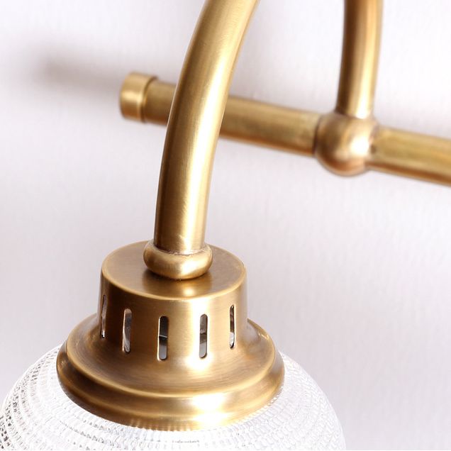 Antique Brass Prismatic Glass Vanity Wall Light Bathroom Wall Sconce One Two Three Light