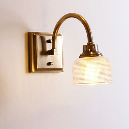 Antique Brass Prismatic Glass Vanity Wall Light Bathroom Wall Sconce One Two Three Light