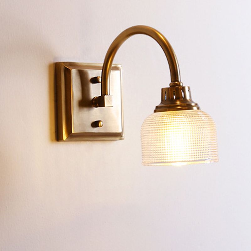 Antique Brass Prismatic Glass Vanity Wall Light Bathroom Wall Sconce One Two Three Light
