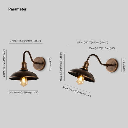Antique Brass Rustic Bowl Shade Outdoor Wall Light For Garden And Porch