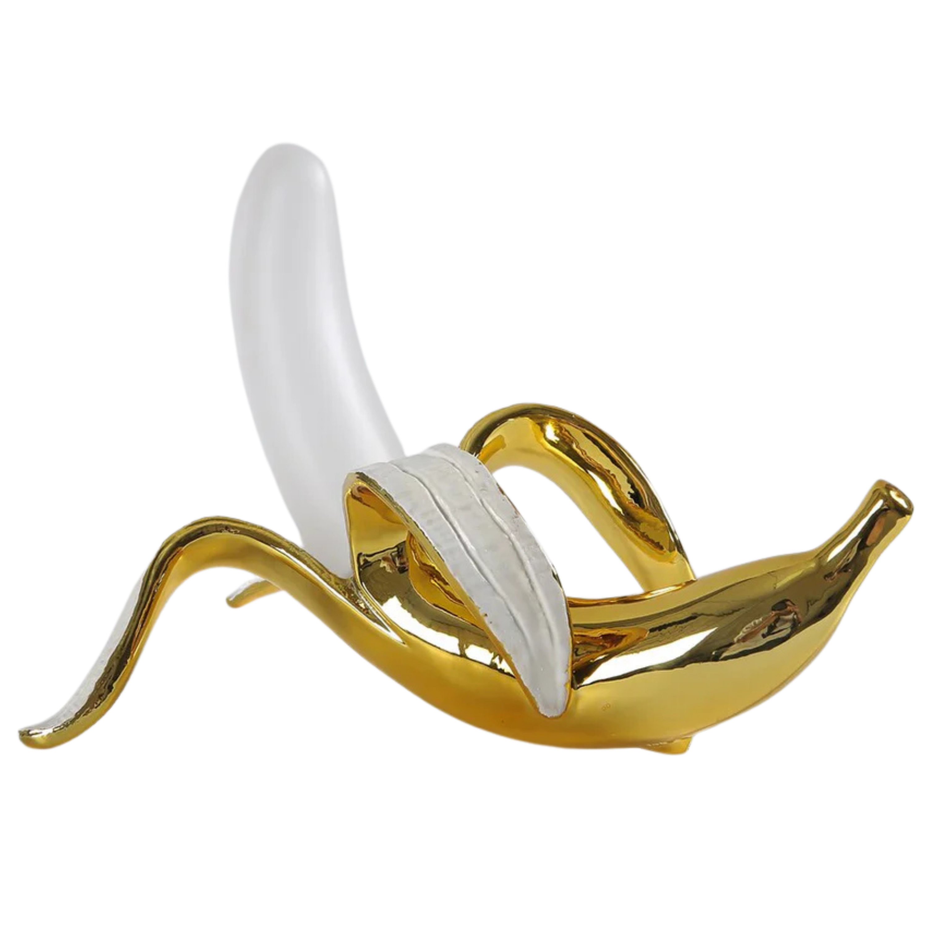 Art Deco Brass Look Banana LED Table Lamp