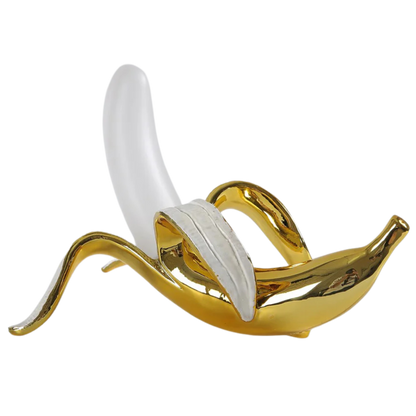 Art Deco Brass Look Banana LED Table Lamp