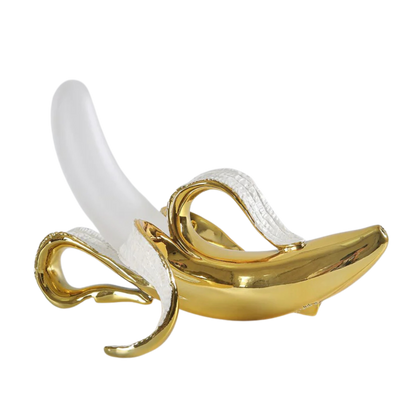 Art Deco Brass Look Banana LED Table Lamp