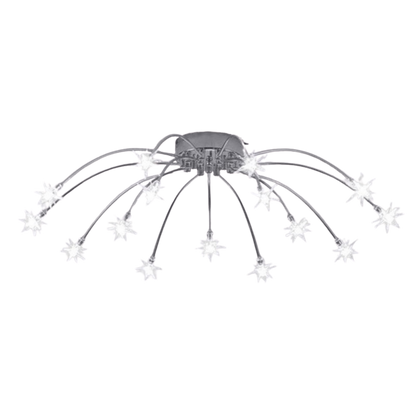 Art Deco Starburst Sputnik LED Ceiling Light With Star Shaped Light Points