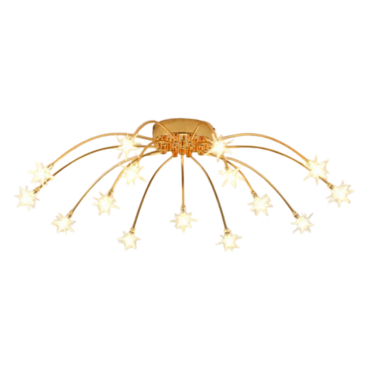Art Deco Starburst Sputnik LED Ceiling Light With Star Shaped Light Points