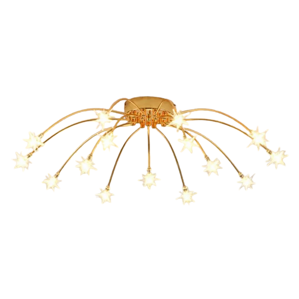 Art Deco Starburst Sputnik LED Ceiling Light With Star Shaped Light Points