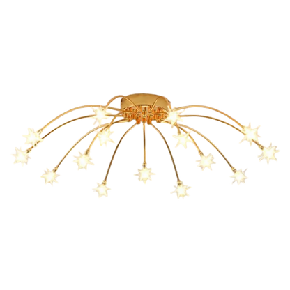 Art Deco Starburst Sputnik LED Ceiling Light With Star Shaped Light Points
