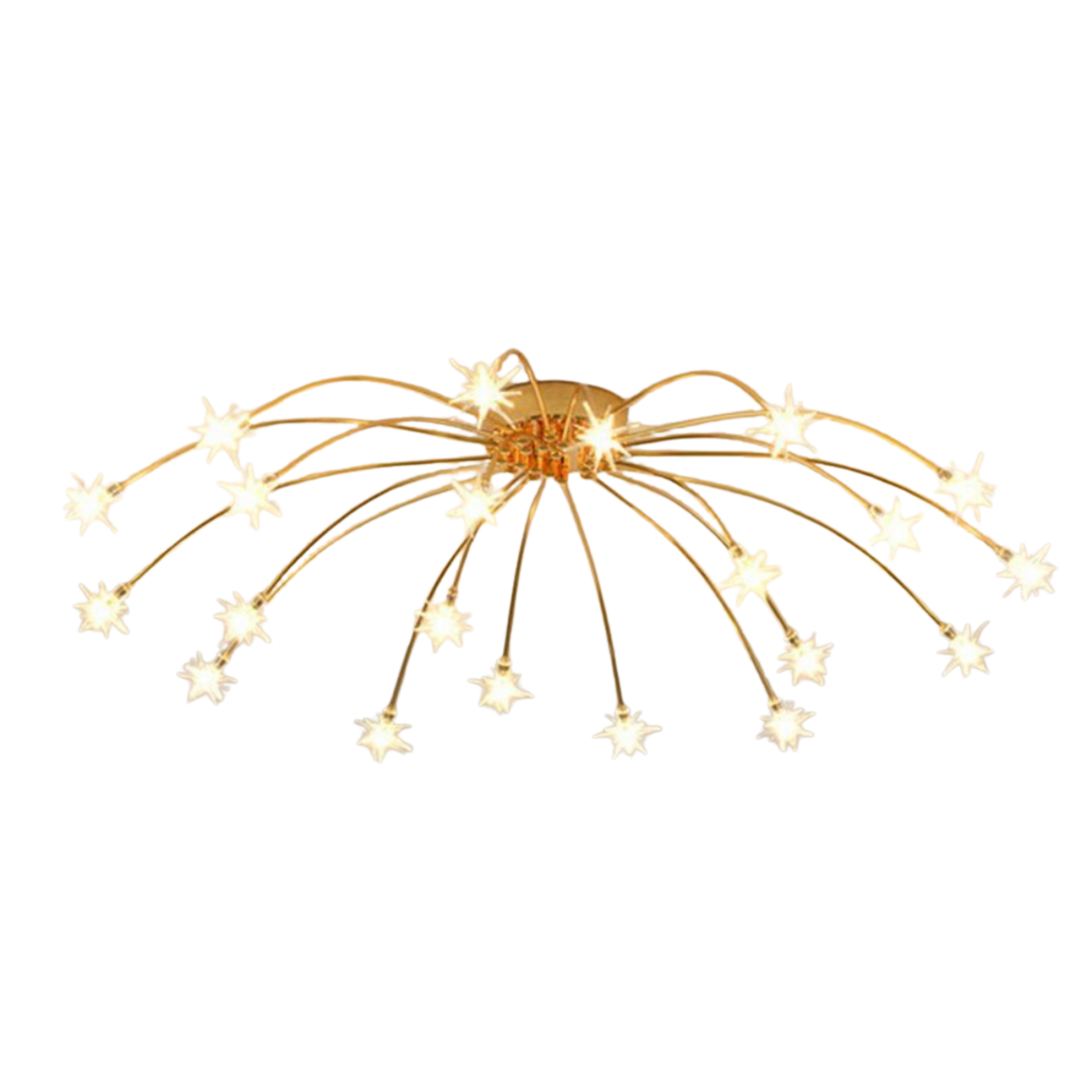 Art Deco Starburst Sputnik LED Ceiling Light With Star Shaped Light Points