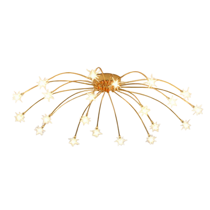 Art Deco Starburst Sputnik LED Ceiling Light With Star Shaped Light Points