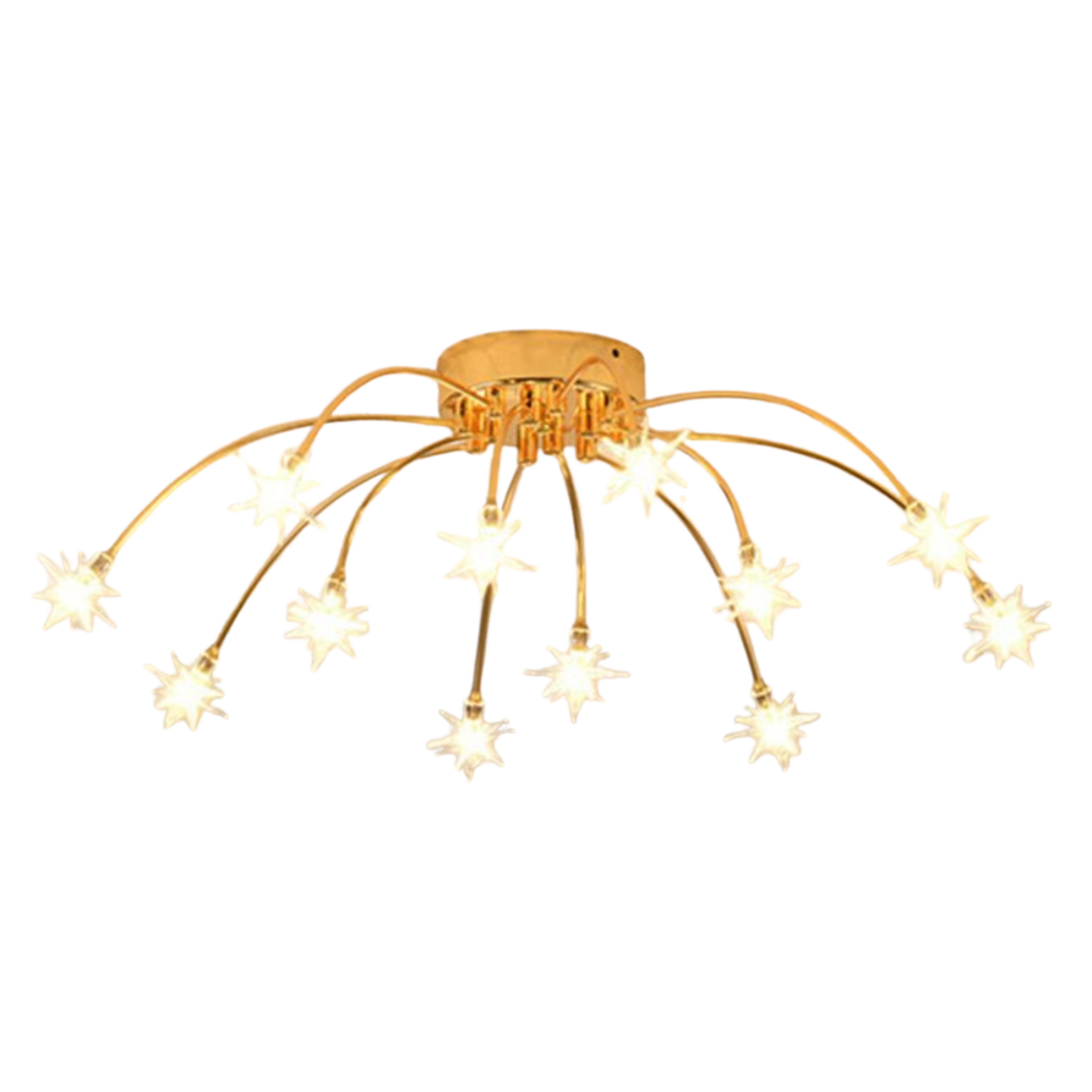 Art Deco Starburst Sputnik LED Ceiling Light With Star Shaped Light Points