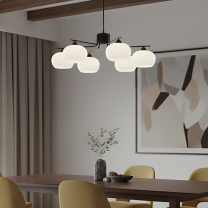 Bauhaus Matt Glass Multi Arm Chandelier Ceiling Light