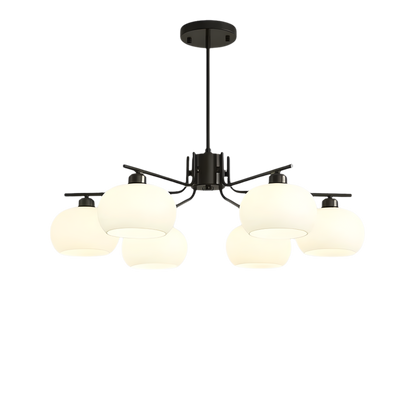 Bauhaus Matt Glass Multi Arm Chandelier Ceiling Light