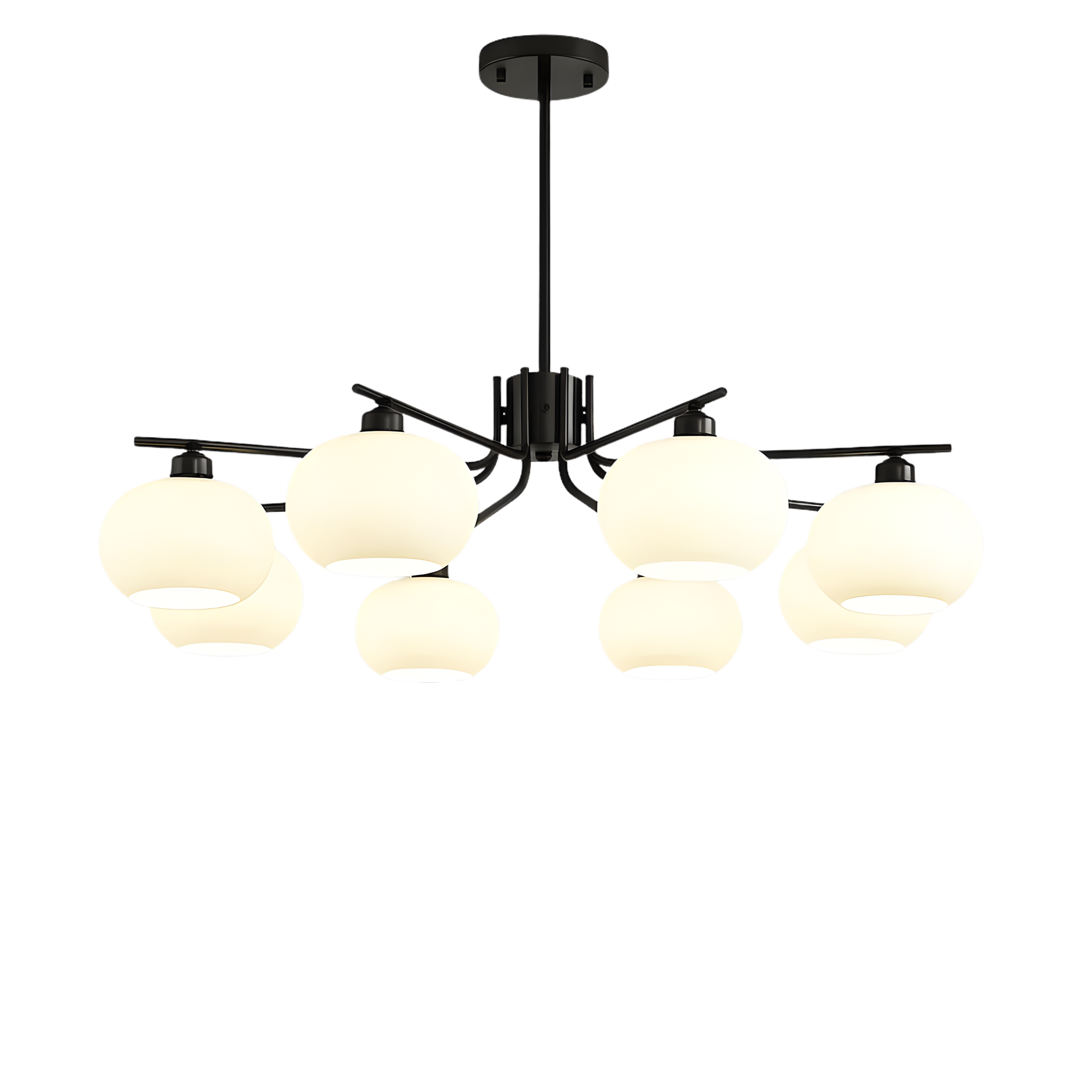Bauhaus Matt Glass Multi Arm Chandelier Ceiling Light