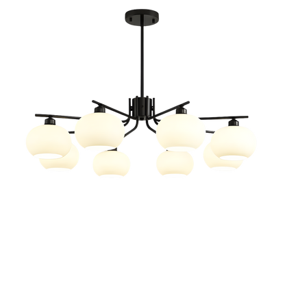 Bauhaus Matt Glass Multi Arm Chandelier Ceiling Light