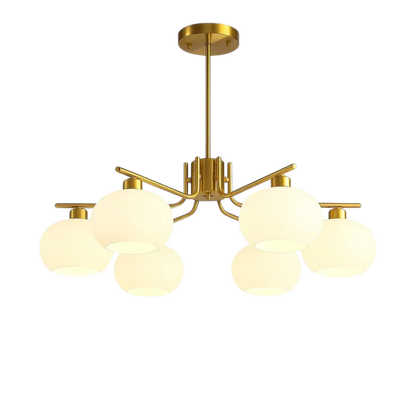 Bauhaus Matt Glass Multi Arm Chandelier Ceiling Light