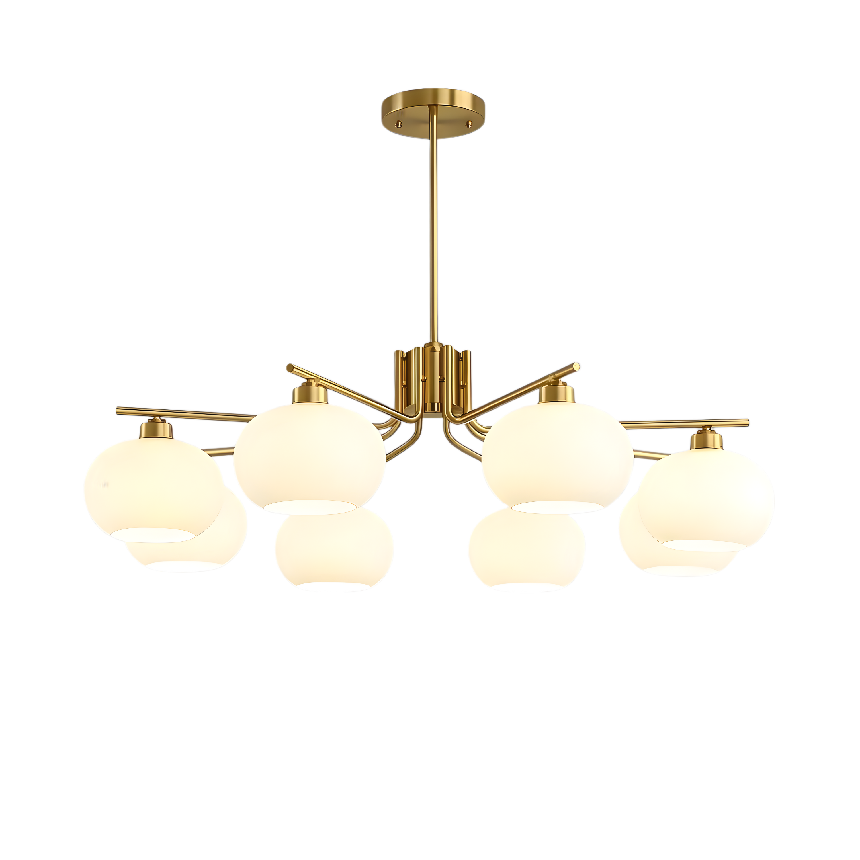 Bauhaus Matt Glass Multi Arm Chandelier Ceiling Light