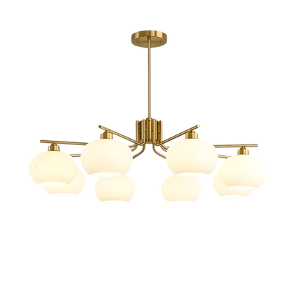 Bauhaus Matt Glass Multi Arm Chandelier Ceiling Light