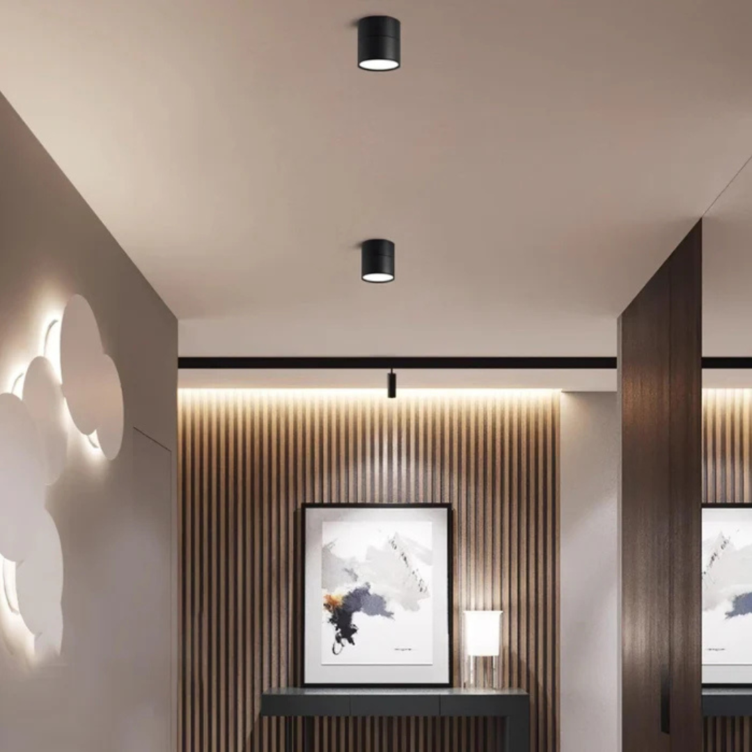 Black Aluminium Adjustable LED Surface Spotlight Ceiling Light Minimalist