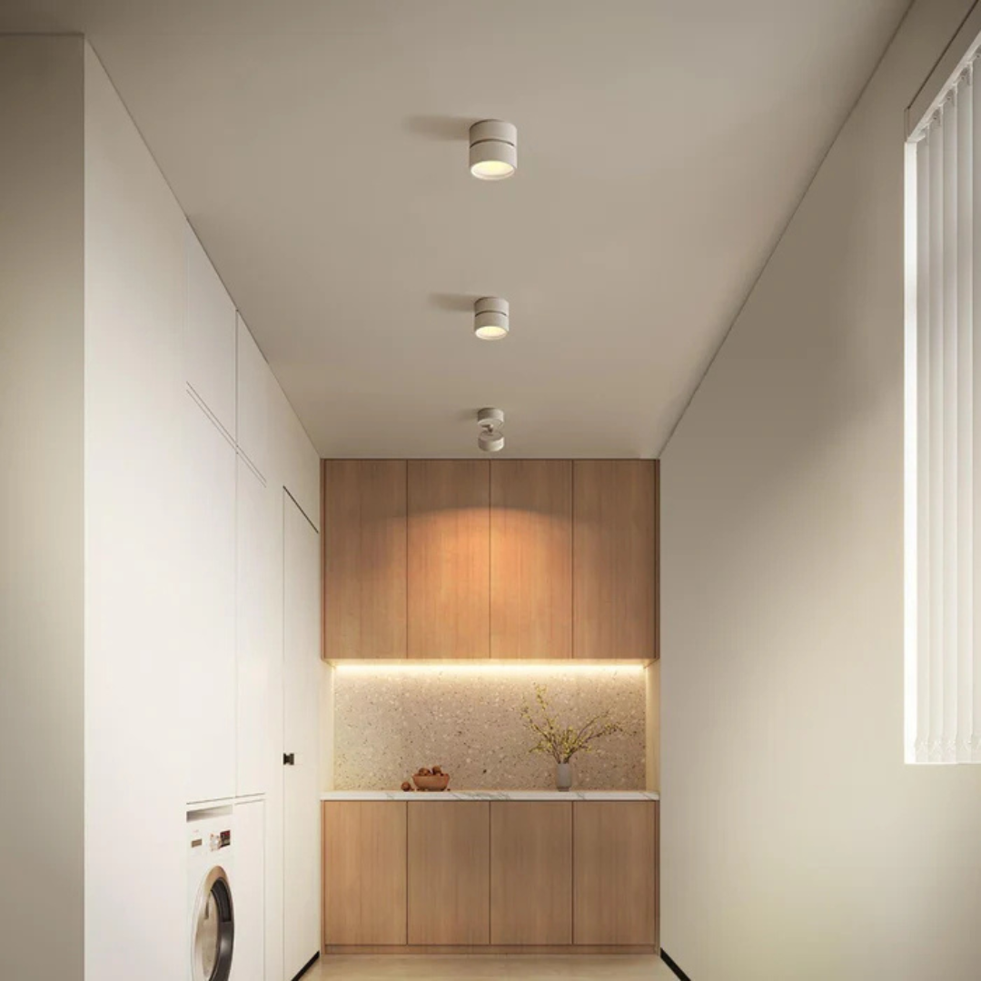 Black Aluminium Adjustable LED Surface Spotlight Ceiling Light Minimalist