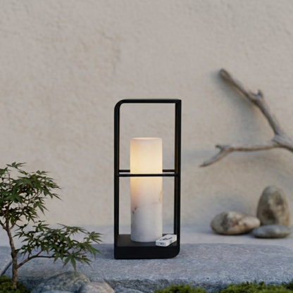 Black Aluminium Solar LED Outdoor Lantern Acrylic Garden Patio Light