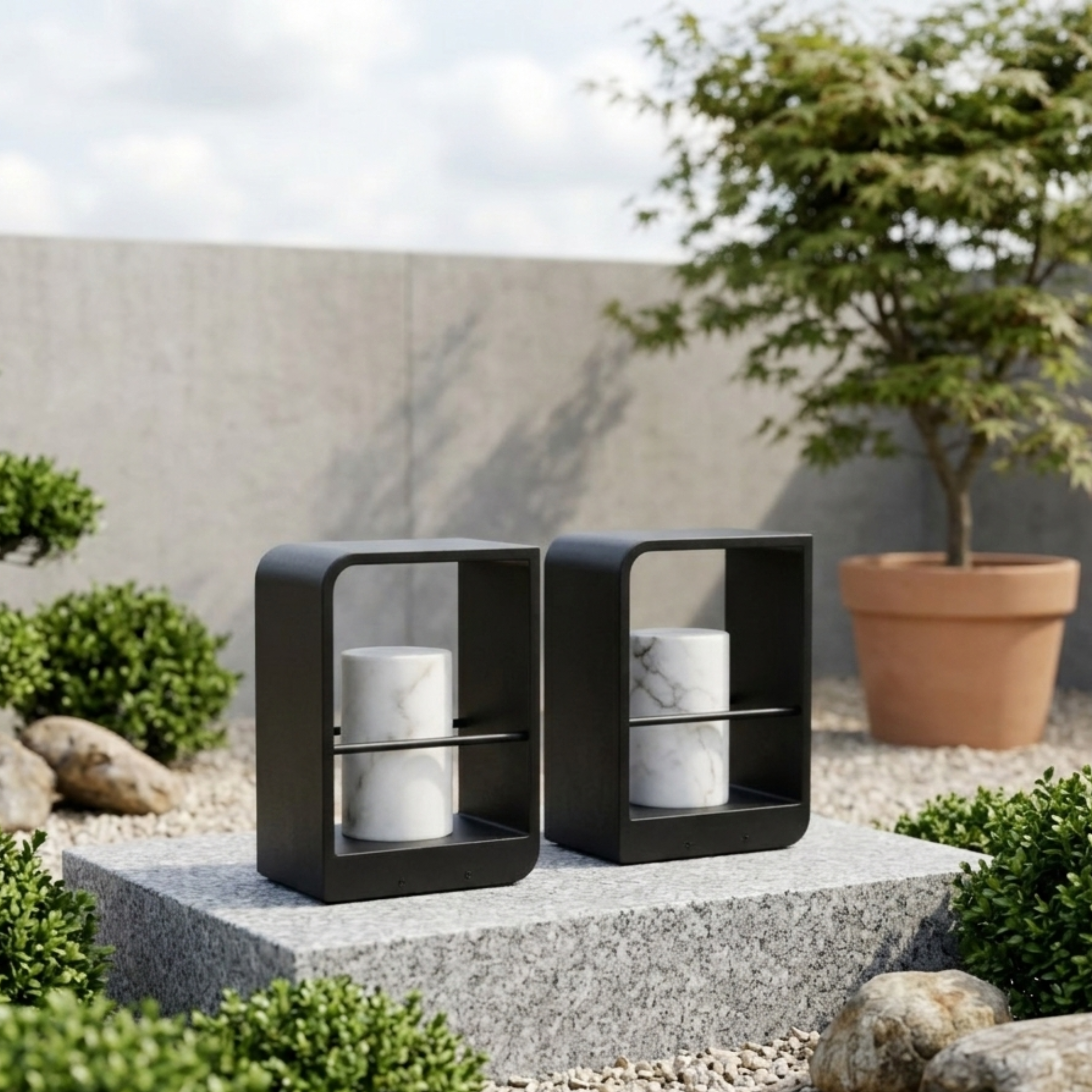Black Aluminium Solar LED Outdoor Lantern Acrylic Garden Patio Light
