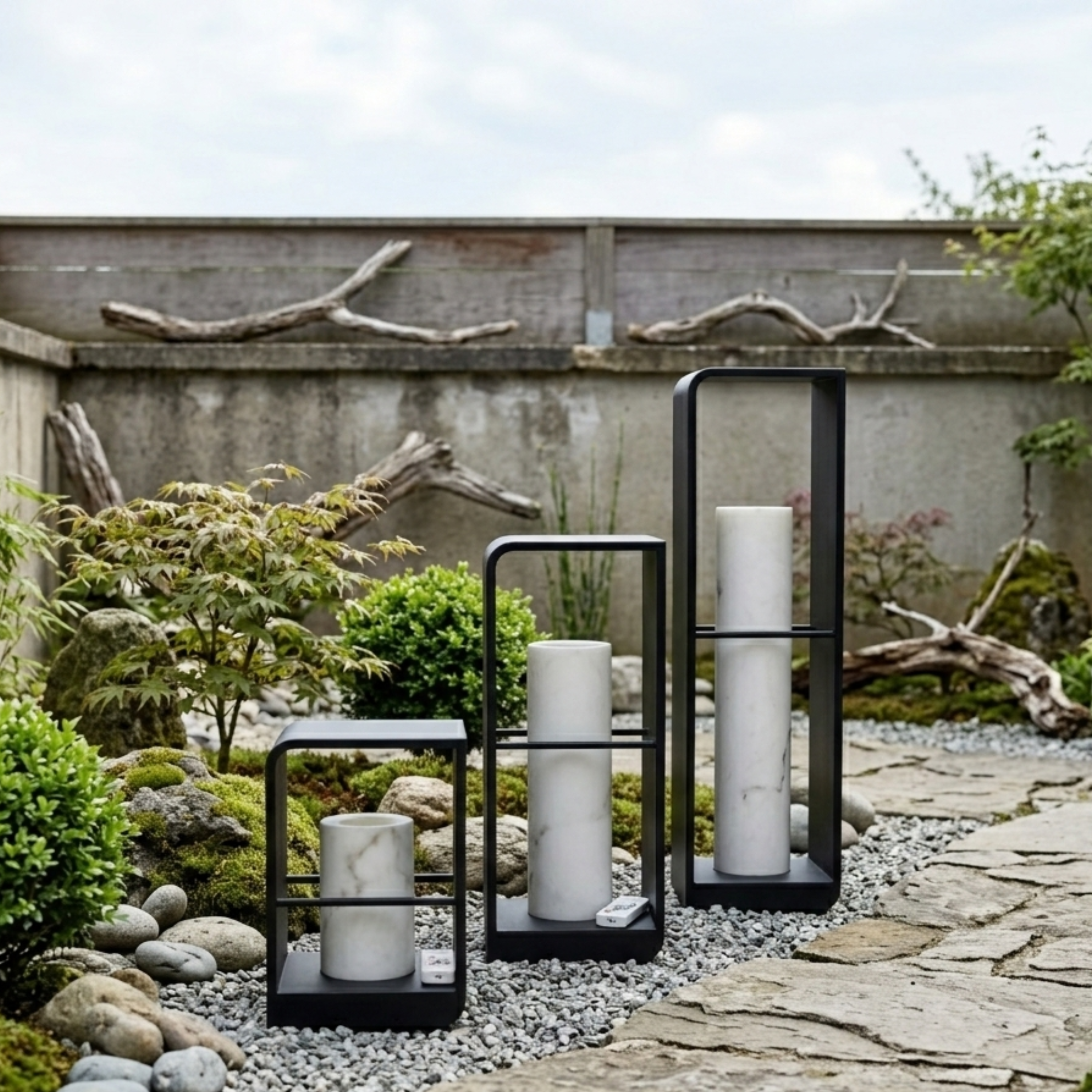 Black Aluminium Solar LED Outdoor Lantern Acrylic Garden Patio Light