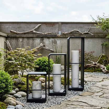 Black Aluminium Solar LED Outdoor Lantern Acrylic Garden Patio Light