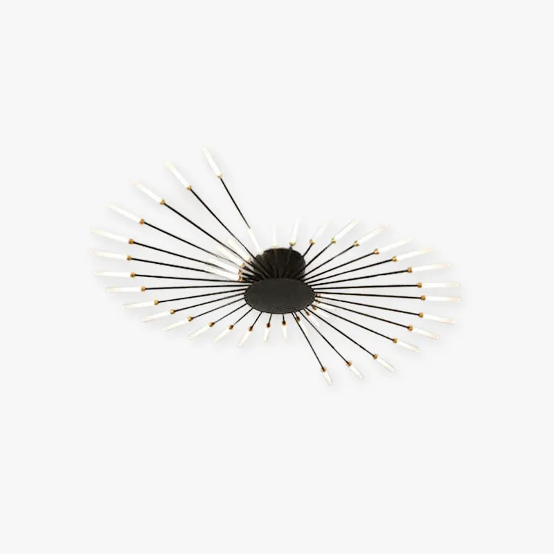 Black And Gold Firework Spiral Flush Mount LED Ceiling Light