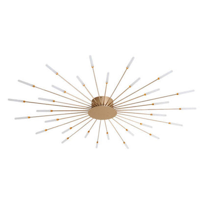 Black And Gold Firework Spiral Flush Mount LED Ceiling Light