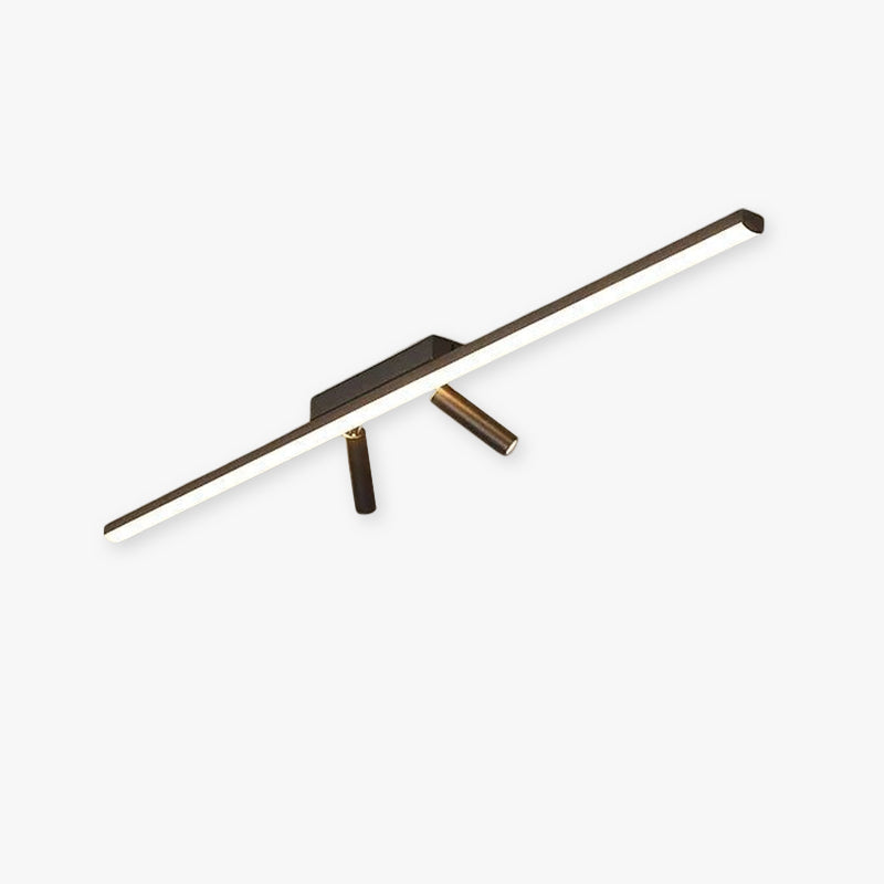 Black Linear LED Ceiling Light Adjustable Spotlight Minimalist Flush Mount