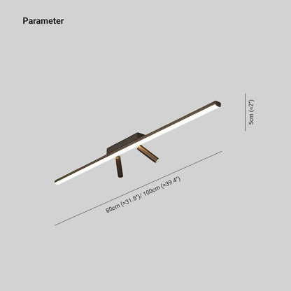 Black Linear LED Ceiling Light Adjustable Spotlight Minimalist Flush Mount