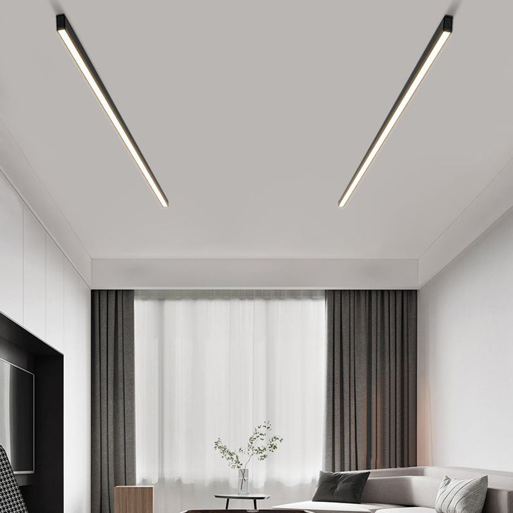 Black Linear LED Ceiling Light And Wall Light Minimalist Strip Bar