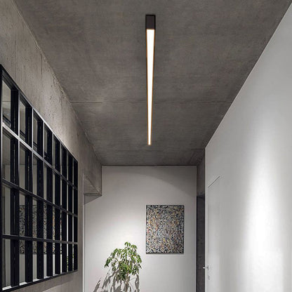 Black Linear LED Ceiling Light And Wall Light Minimalist Strip Bar