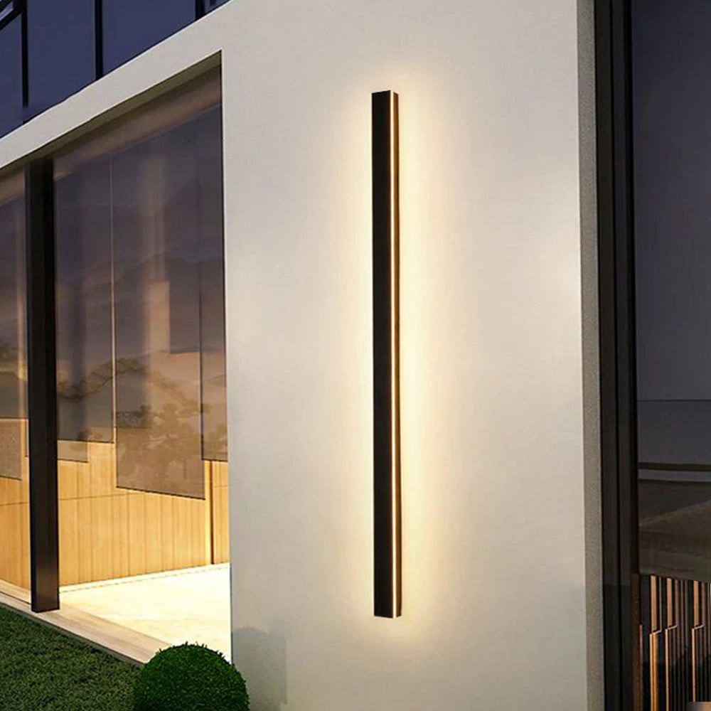 Black Linear LED Outdoor Wall Light Garden Sconce